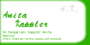 anita kappler business card
